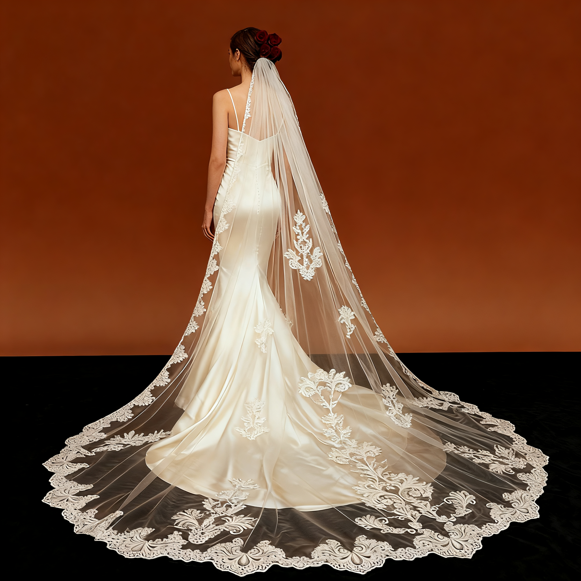 Veil&Vow Luxury Cathedral Length Bridal Veil | Elegant High-End Bride Veil for Luxe Wedding Ceremonies